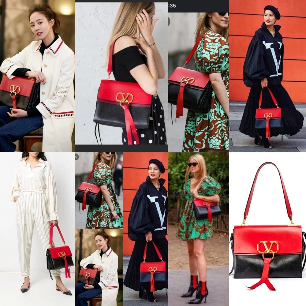 ❤️❤️ Valentino Garavani VRING medium shoulder bag red/black ❤️❤️like new